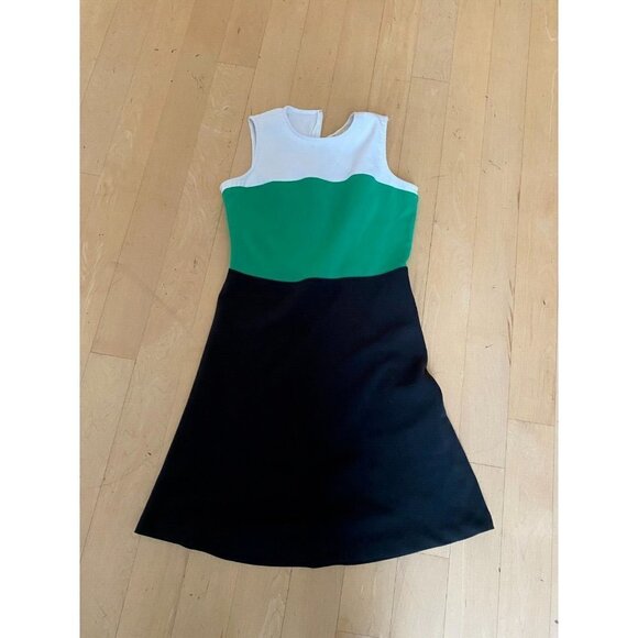 Michael Kors womens colorblock dress size 2 green black - Picture 2 of 6
